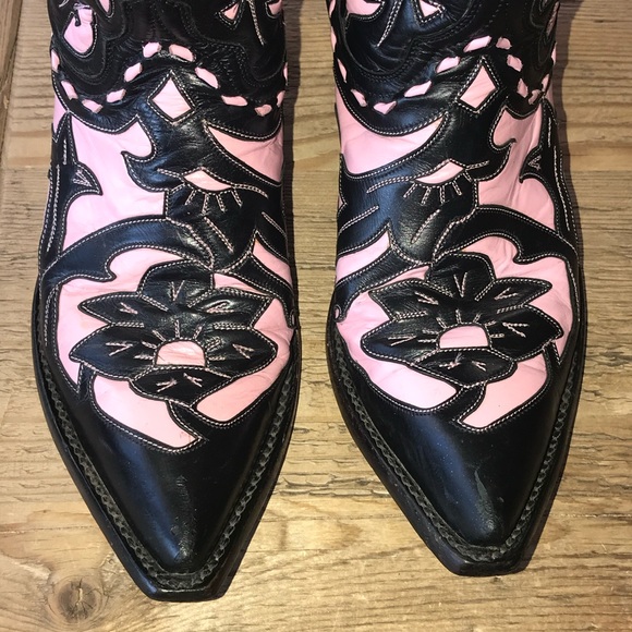 Vintage Old Gringo Pink & Black Jude Boot Size 7 - Picture 6 of 8